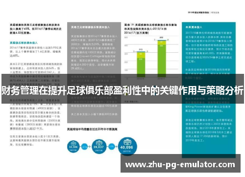 财务管理在提升足球俱乐部盈利性中的关键作用与策略分析